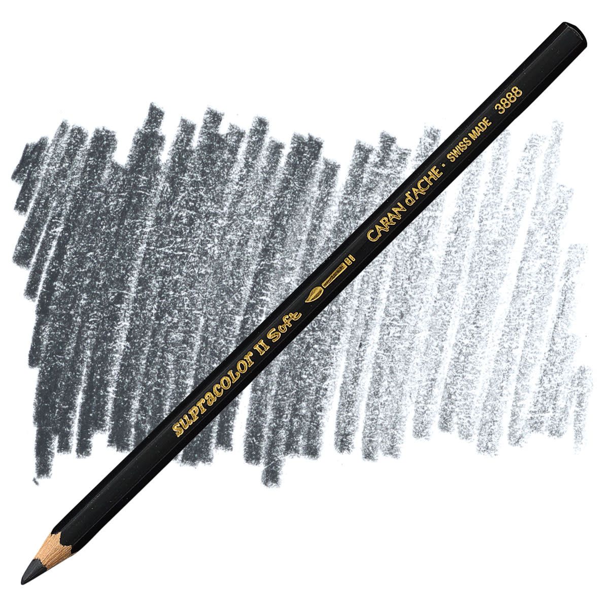 Caran D'Ache Supracolor Aquarelle Pencils - 120 Colors | Professional Water-Soluble Colored Pencils for Artists &amp; Illustrators, Colours: Black