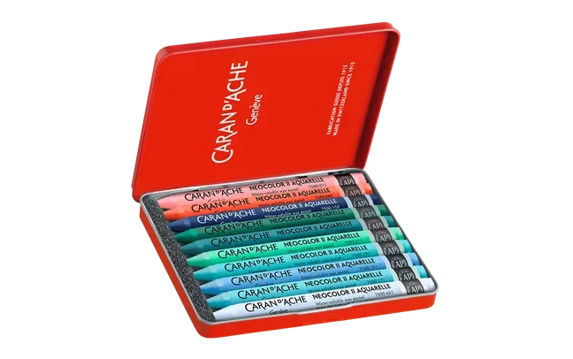 “Caran d’Ache NEOCOLOR II Beya Rebaï Cold Shades – Limited Edition Box of 10.”