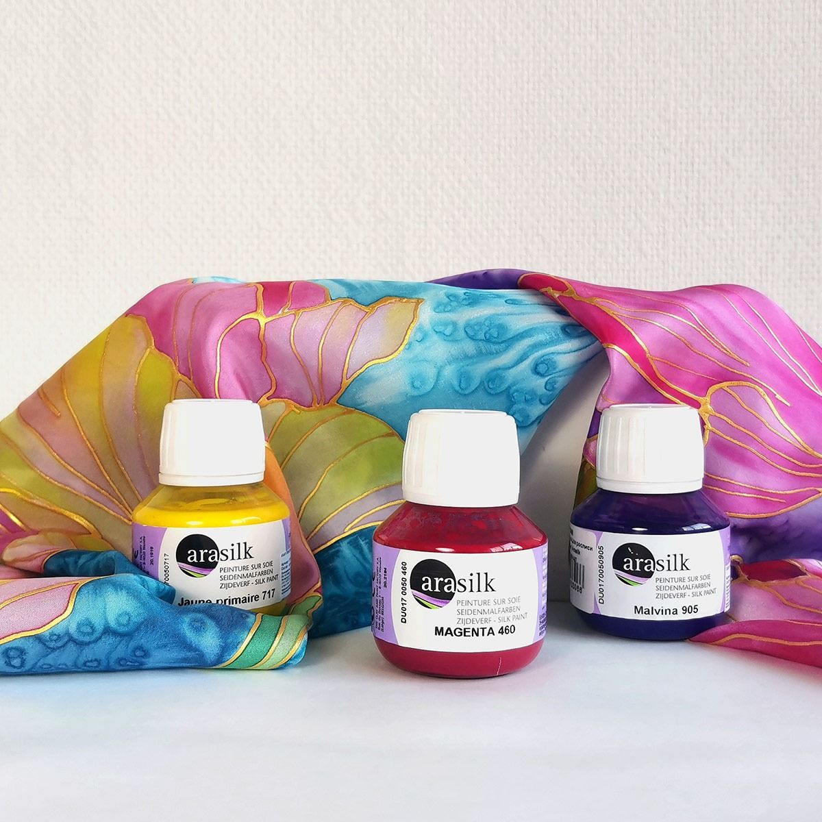 “Arasilk Silk Paints – Heat-Fixed Colours for Silk and Natural Fibres (50ml Bottles)”