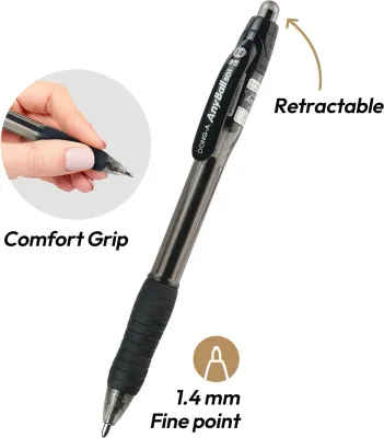 Dong-A Retractable 1.4mm BallPoint Pen Smooth &amp; Bold Writing