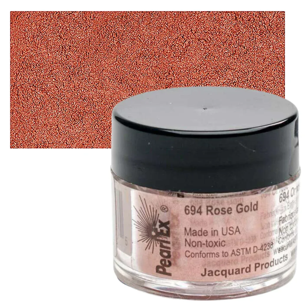 Jacquard Pearl Ex Powdered Pigments – Metallic &amp; Pearlescent Art Pigment (3g, 14.17g/21.26g, 113.4g), Size: 3 GM, Shades: Rose Gold
