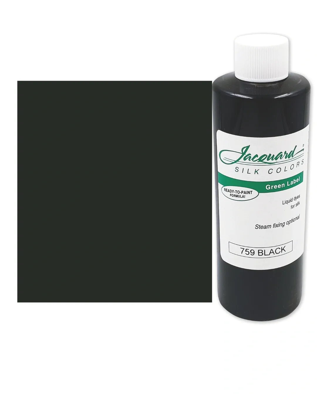 Jacquard Green Label Silk Colors Open Stock | Professional-Grade Silk Dyes-250 ml, SHADES: BLACK