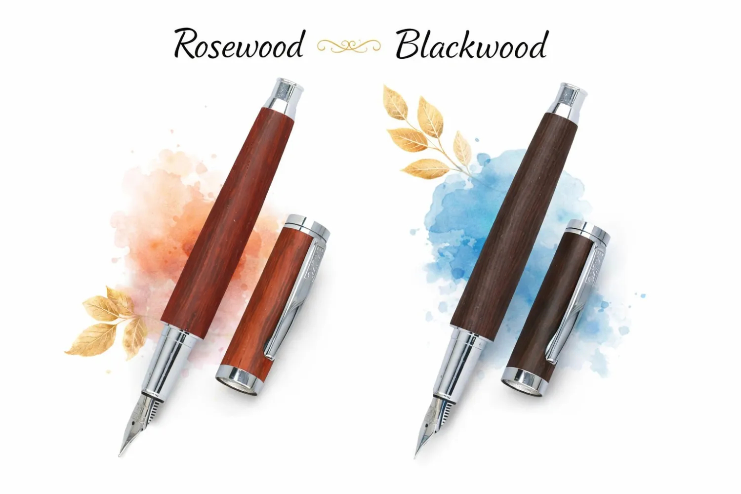 Online Nature Style Wooden Fountain Pen – Rosewood &amp; Blackwood