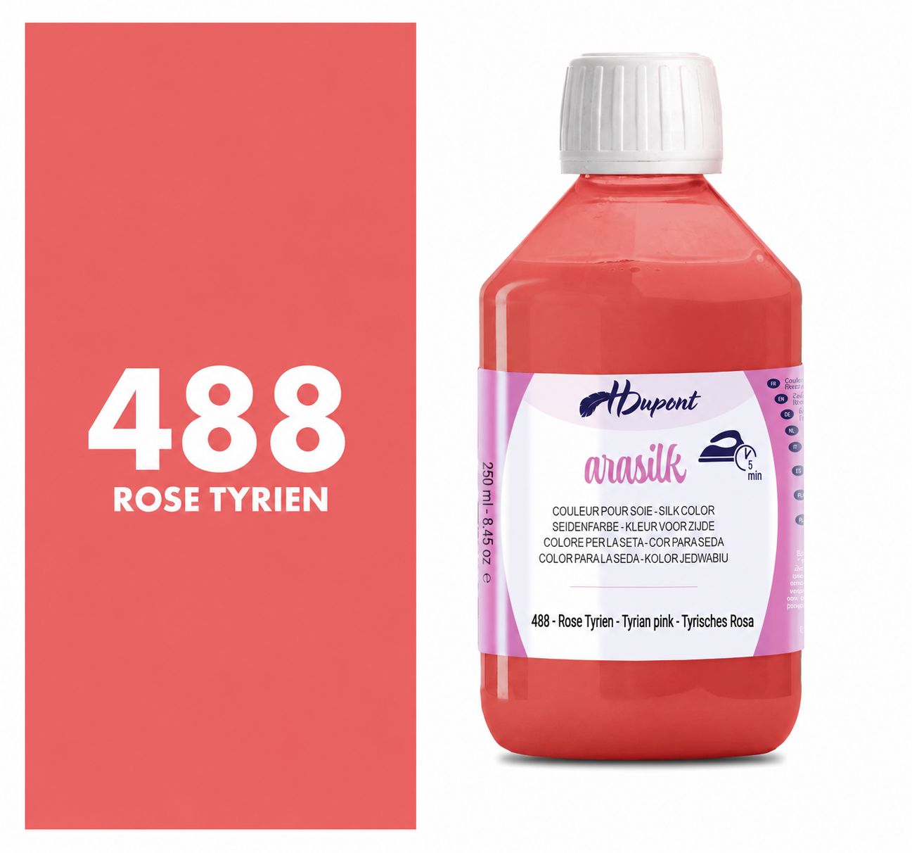 HDupont Arasilk – Professional Silk Paint 250 ml, Shades: TYRIAN PINK 488