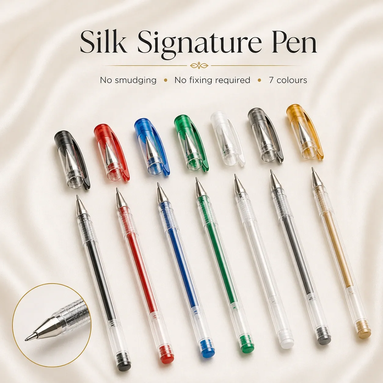 Signature pen for silk artworks and handmade scarves