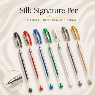 Signature pen for silk artworks and handmade scarves