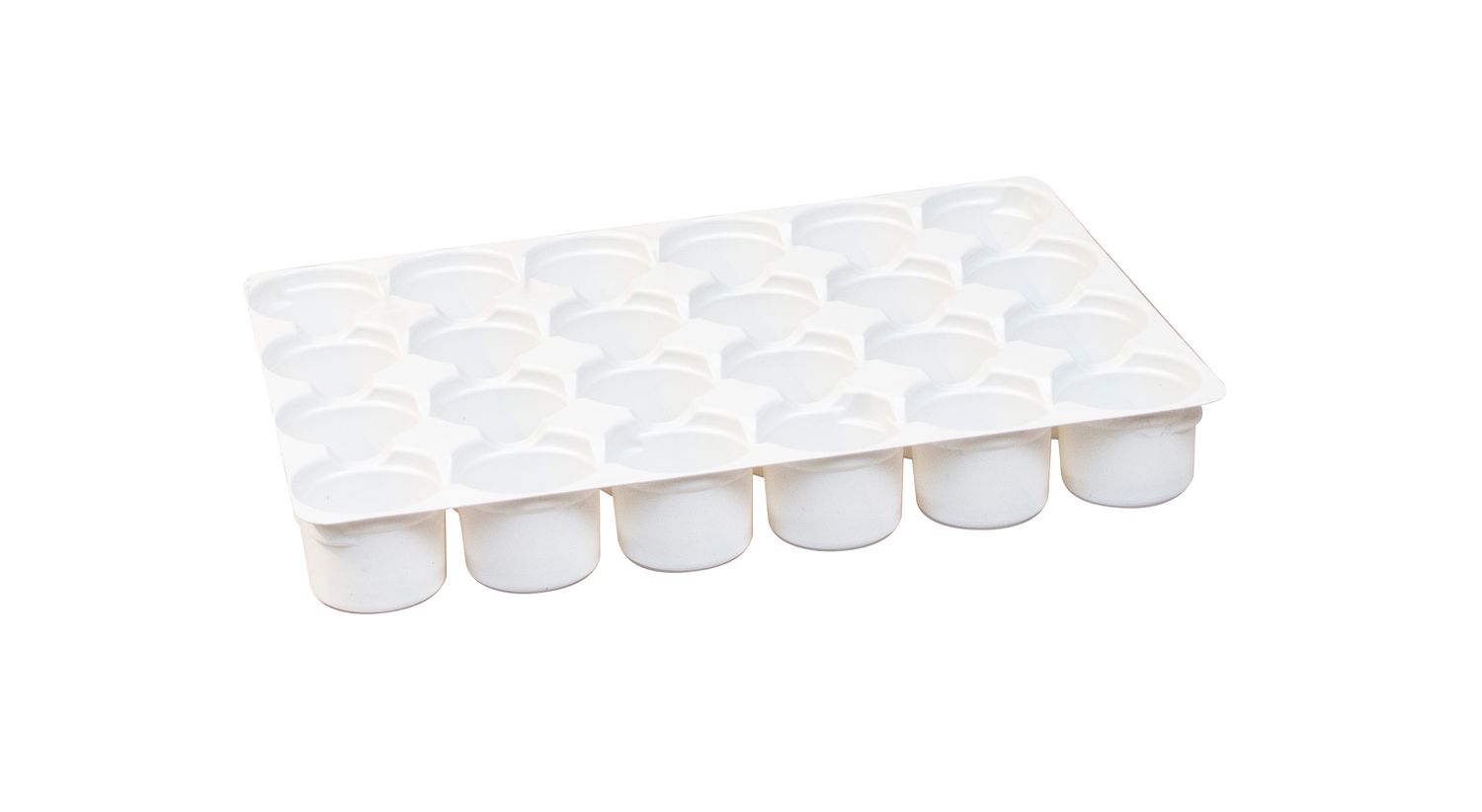 HDupont plastic tray with 24 small cups, matching caps, and one dropper for silk painting and colour mixing