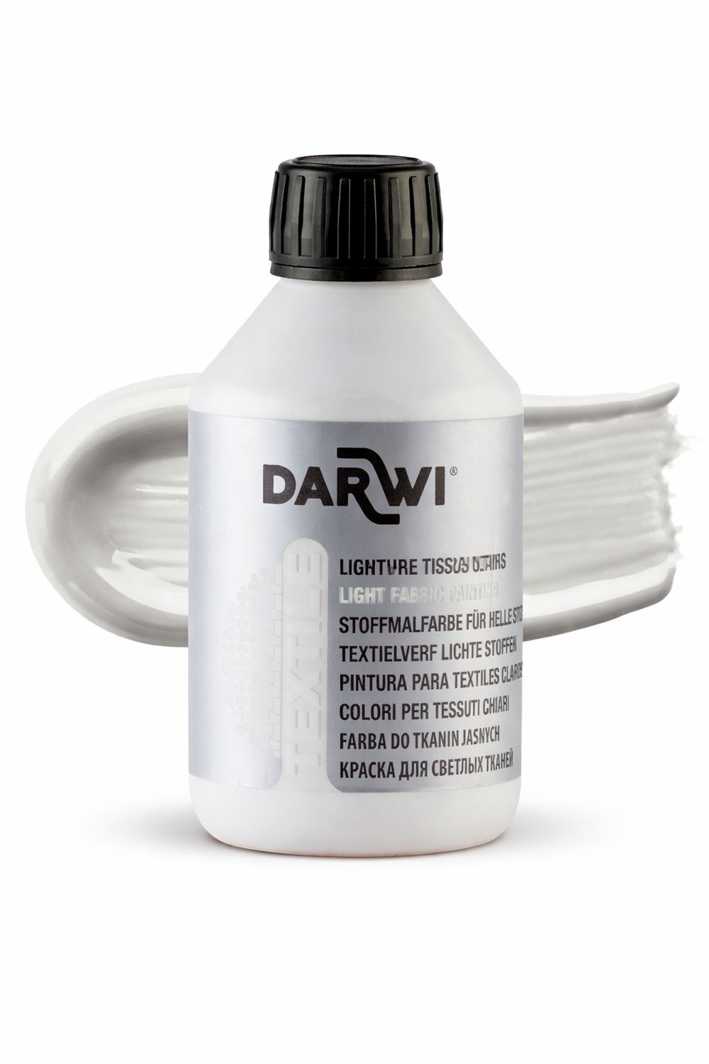 Darwi Textile white fabric paint bottle for decorating and painting on textiles