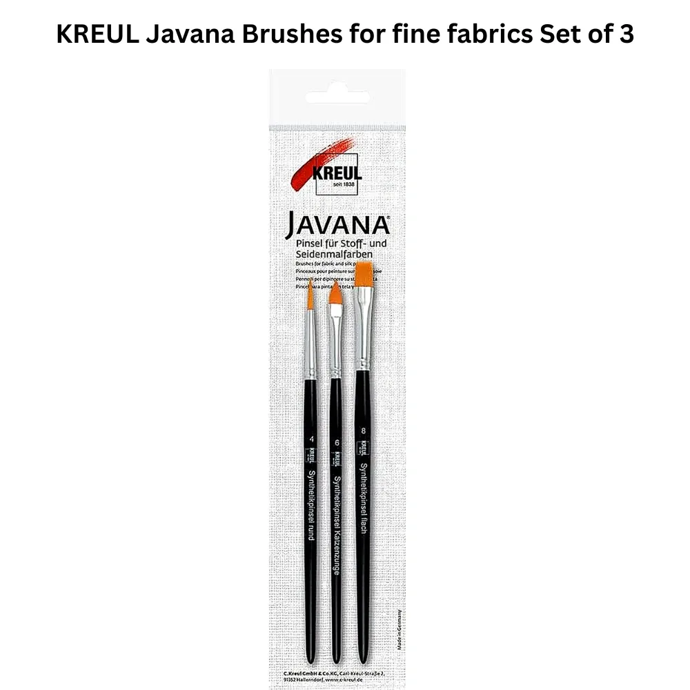 KREUL Javana Brushes for fine fabrics set of 3 for silk painting