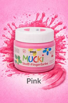 MUCKI Finger Paint Squeaky Pink 150 ml child-safe washable finger paint jar