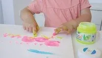 MUCKI neon finger paint for kids bright colours artwork