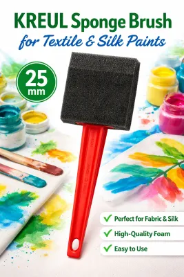 KREUL sponge brush 25 mm for textile and silk paints with foam head and red handle