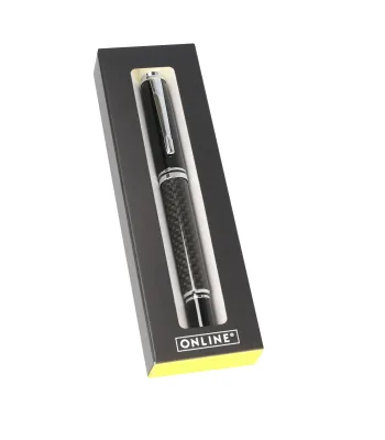 Black fountain pen in premium gift box packaging