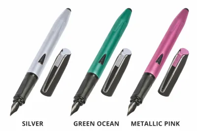 ONLINE FP Switch Plus Fountain Pen – Silver | Green Ocean | Metallic Pink