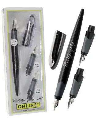 ONLINE Air Calligraphy Set Black with 0.8 mm 1.4 mm and 1.8 mm nibs