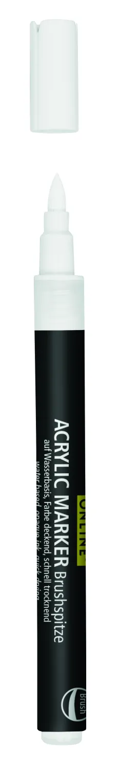 White acrylic brush tip lettering marker pen