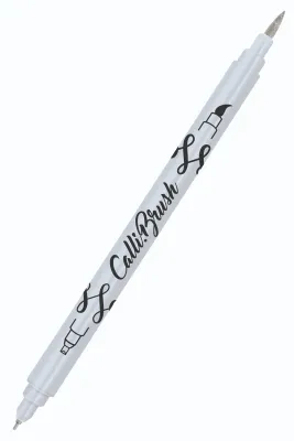 Premium 2-in-1 Silver Calligraphy &amp; Brush Marker