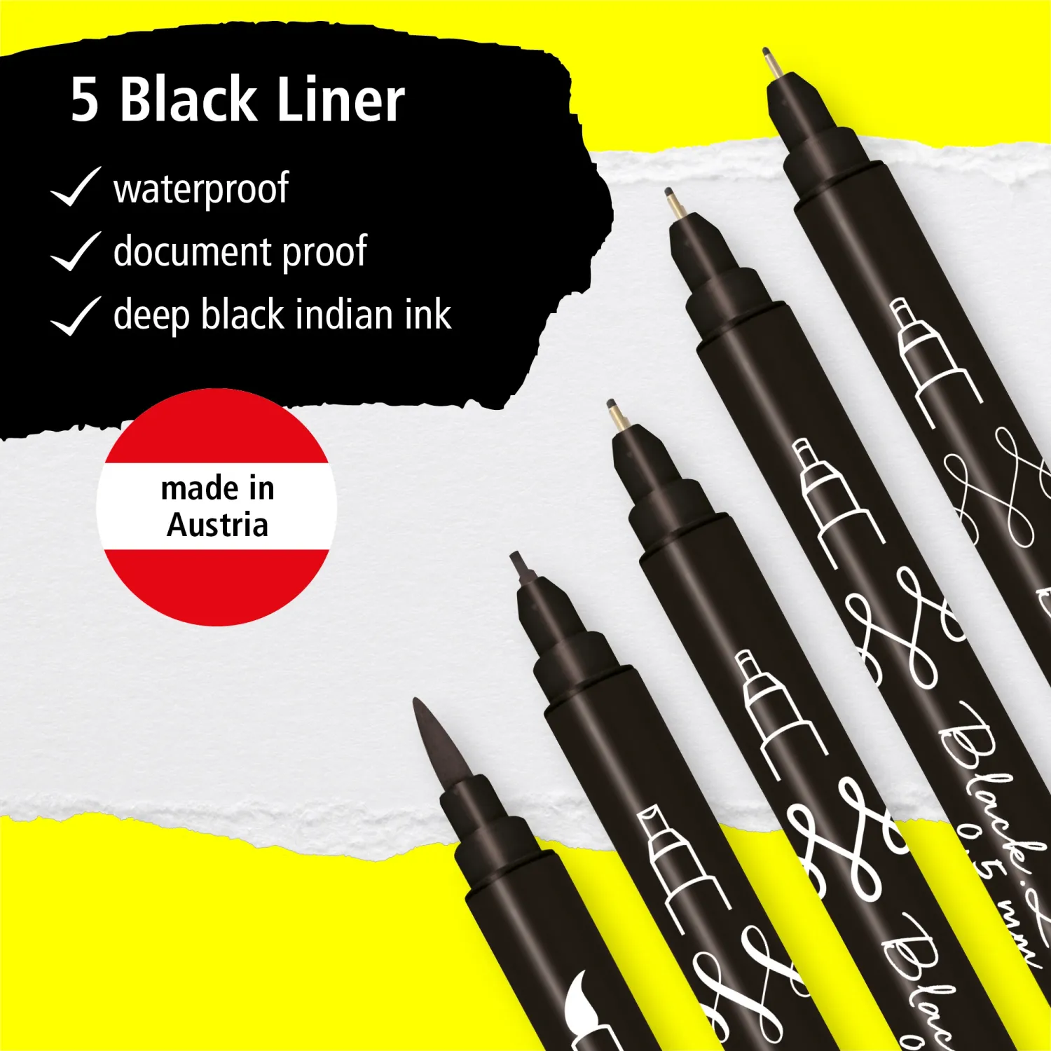 Black lettering pens waterproof deep black ink