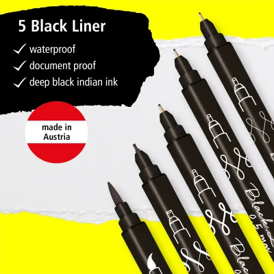 Black lettering pens waterproof deep black ink