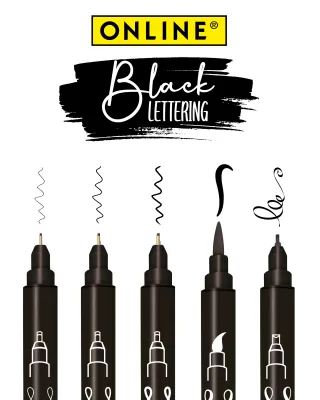 ONLINE Black Lettering Set 5 Tips full product box