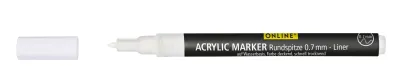 ONLIE White Acrylic Marker Pen 0.7mm Round Tip for Lettering
