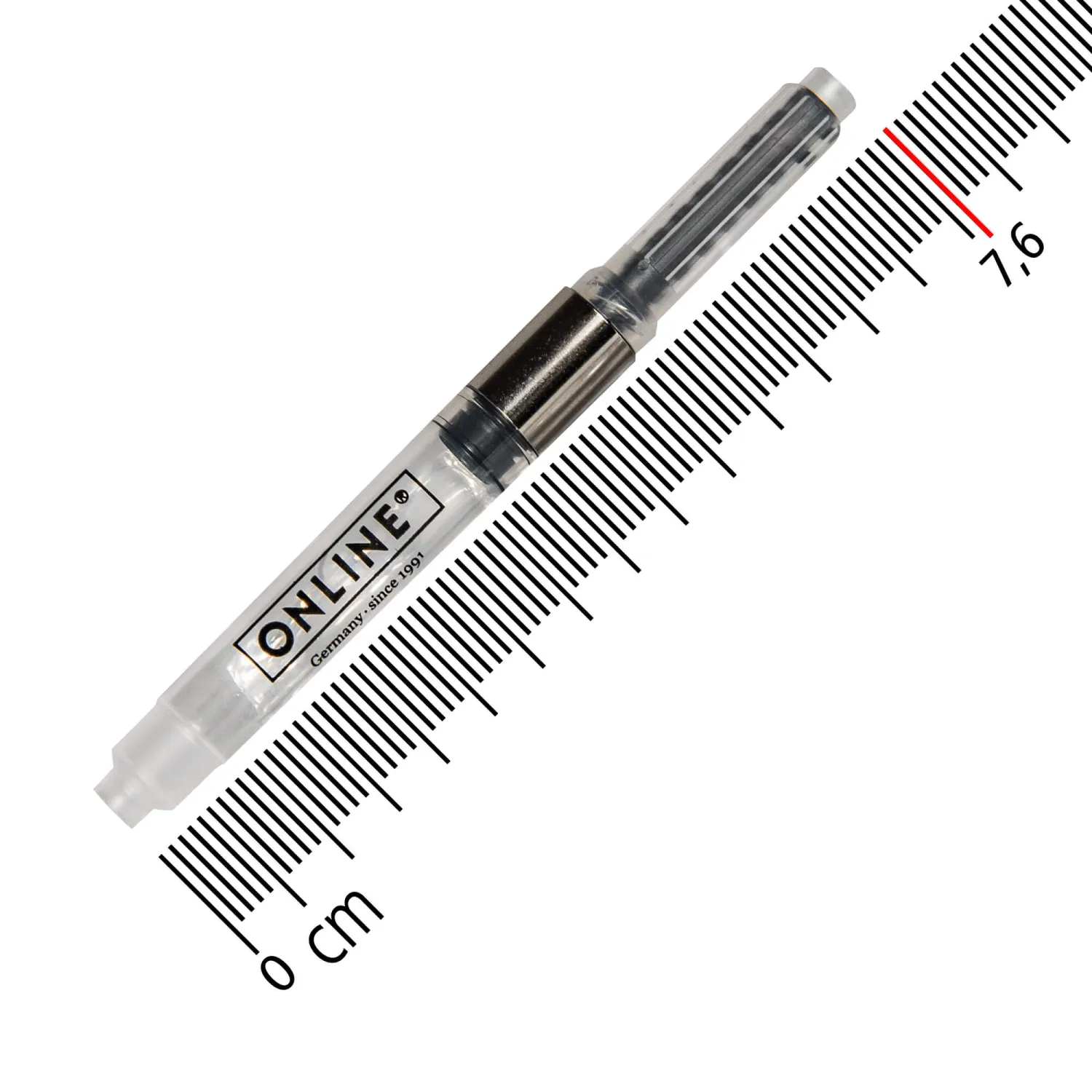 "ONLINE fountain pen ink converter refill piston type packed in celophane bag compatible with standard fountain pens 7.6 cm l