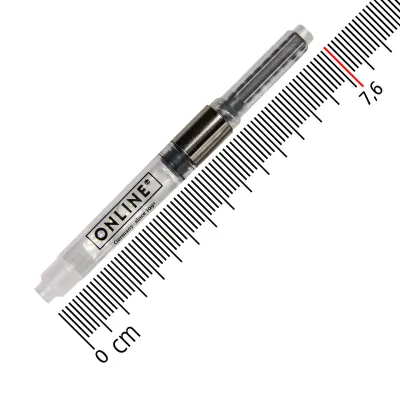 "ONLINE fountain pen ink converter refill piston type packed in celophane bag compatible with standard fountain pens 7.6 cm l