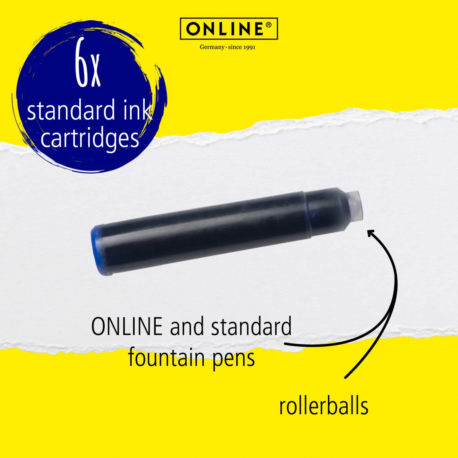 Close-up of royal blue ink cartridge 3.8 cm