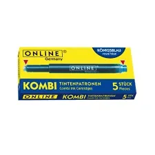ONLINE Combi ink cartridge  blue dual side compatible with Lamy and standard fountain pens