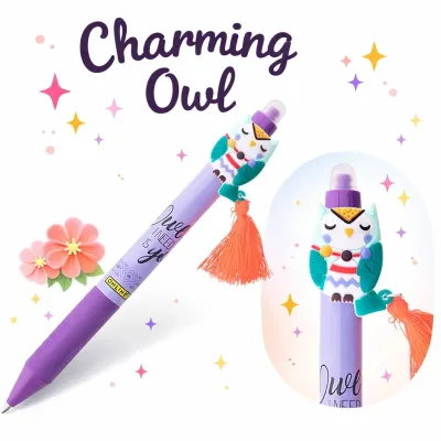 ONLINE MAGIXX Fun Charm Erasable Gel Pen – Owl, Fox, Lama, Raccoon, Cat &amp; Lemur
