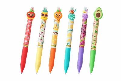 MAGIXX Fun Fruit Gel Pens – Cute Cartoon Fruit Top Pens (6 Designs)