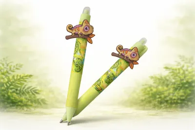 Chamaleon erasable gel pen with 3D topper