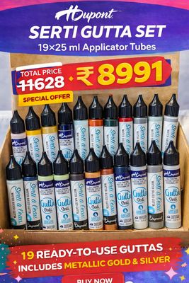HDupont Serti Gutta Set – 19 x 25 ml Applicator Tubes (Assorted Colours &amp; Metallics)