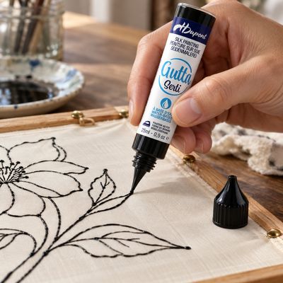 H. Dupont 19 shade water-based Gutta Serti silk painting outline tubes with built-in precision nozzles