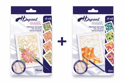 HDupont predesigned silk painting cards complete set with floral and geometric designs