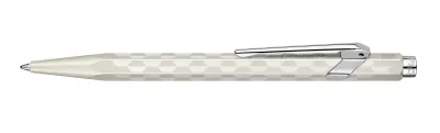 Caran d’Ache 849 Alpine Frost White pen angled side view