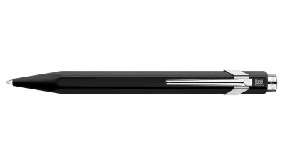 Caran d’Ache 849 roller pen black hexagonal aluminium body detail