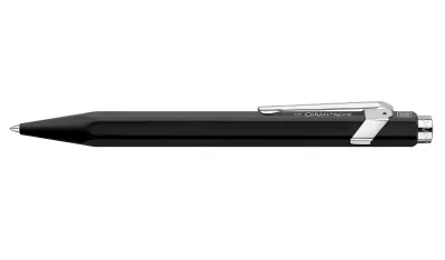 Caran d’Ache 849 roller pen black hexagonal aluminium body detail