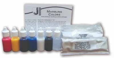 marbling paint kit with colors and supplies