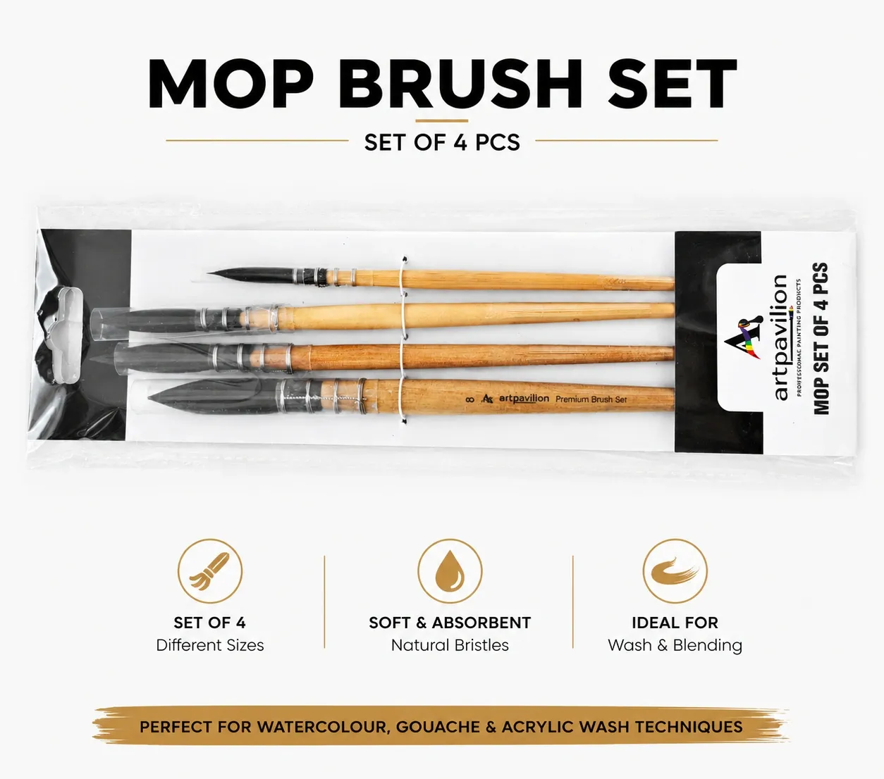 silk painting brushes set of 4