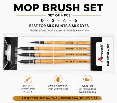 Mop Brush Set – Silk Painting Brushes (Set of 4)