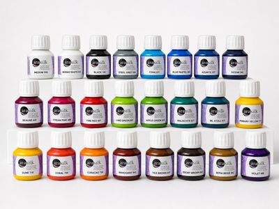 H Dupont Arasilk Heat Fix Silk Paints Complete Set of 24 Shades – 50ml Bottles