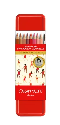 Caran d’Ache Nina Cosford Special Edition Supracolor Aquarelle set with 12 pencils and brush