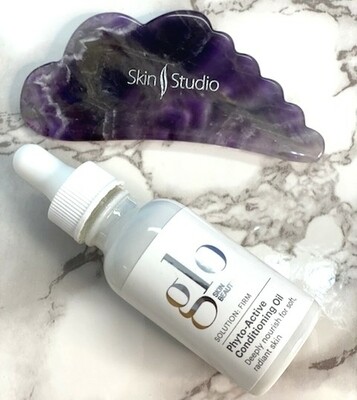 Gua Sha Amethyst Tool & Phyto-Active Oil Drops