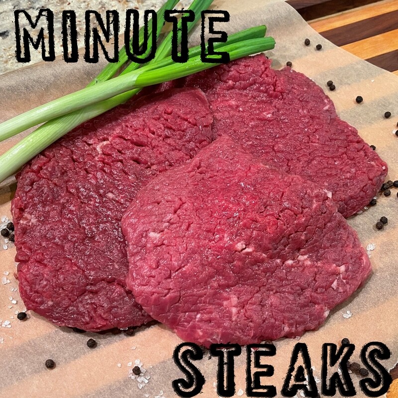 Tenderized minute steaks