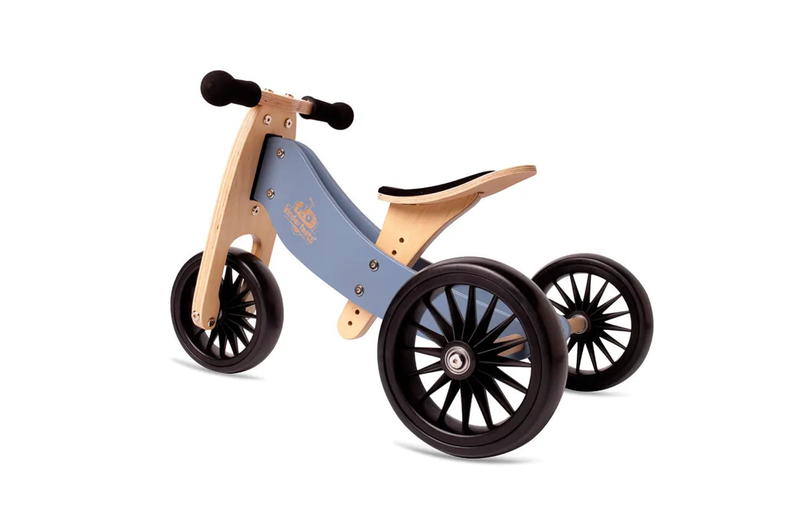 Tiny Tot Plus 2-in-1 Wooden Balance Bike &amp; Tricycle - Slate Blue