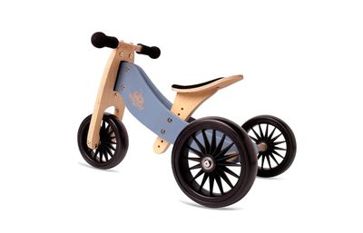 Tiny Tot Plus 2-in-1 Wooden Balance Bike &amp; Tricycle - Slate Blue