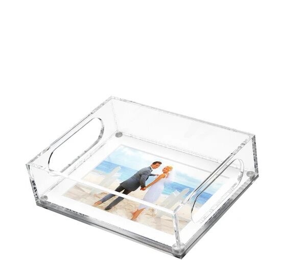 Small photo tray with white mat - 6.5 x 8.5