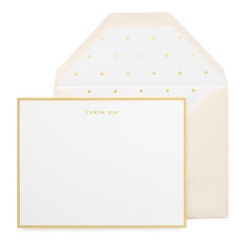 Bordered Gold Thank You Note Set