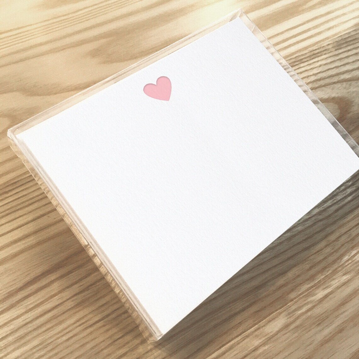 Pink Heart Letterpress Cards